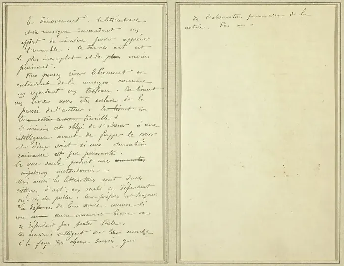 Framed Print : Manuscript Pages [verso], 1884-1888. Creator: Paul Gauguin