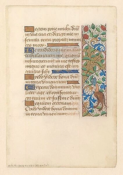 Manuscript from a psalter or book of hours, c.1450-c.1499. Creator: Anon