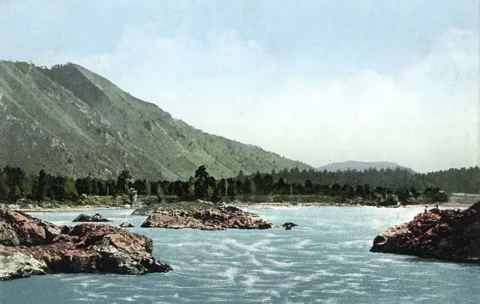 Framed Print : Manzherok Rapid on the Katun River, 1911-1913. Creator: Sergei Ivanovich Borisov Framed Print : Manzherok Rapid on the Katun River, 1911-1913. Creator: Sergei Ivanovich Borisov