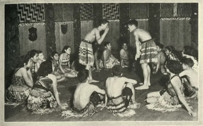 Framed Print : These Maori children at the Native School, Whakarewarewa, are playing a hand game, c1948 Framed Print : These Maori children at the Native School, Whakarewarewa, are playing a hand game, c1948