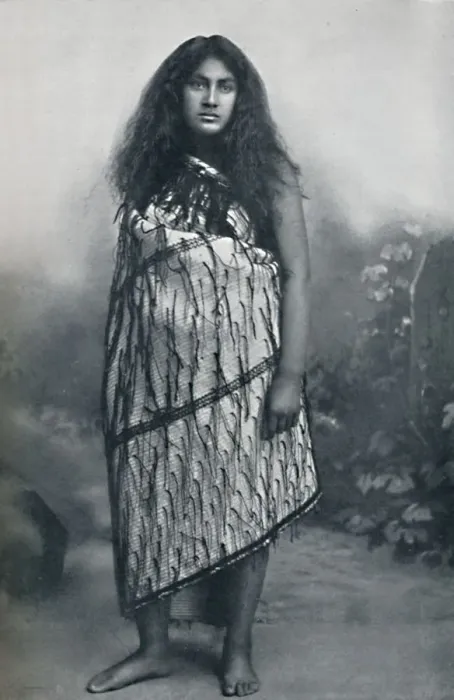 Framed Print : A Maori girl with matting dress, 1902 Framed Print : A Maori girl with matting dress, 1902