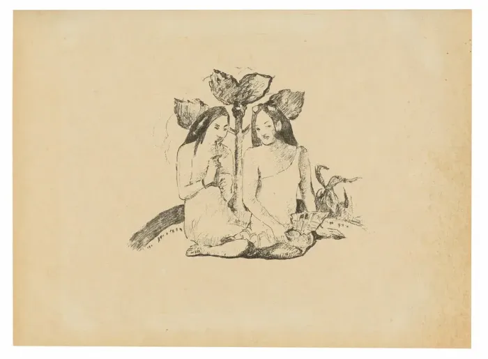 Framed Print : Two Maori Women Squatting Down, 1894 / 95, published Feb. 3, 1895. Creator: Paul Gauguin Framed Print : Two Maori Women Squatting Down, 1894 / 95, published Feb. 3, 1895. Creator: Paul Gauguin