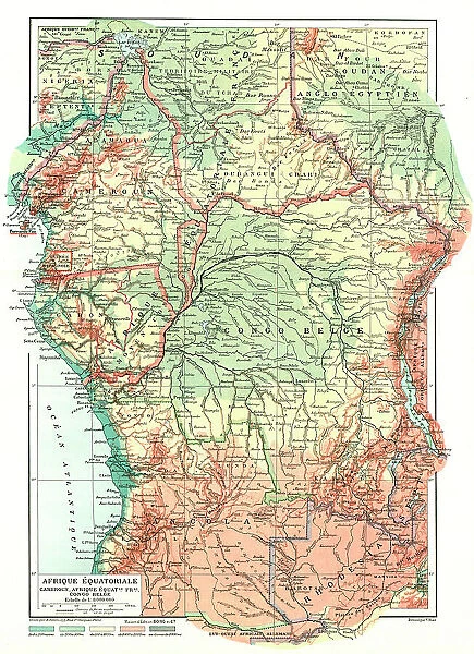 'Map, Afrique Equatoriale; L'Ouest Africain, 1914. Creator: Unknown