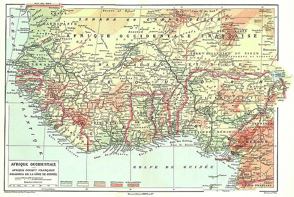 Map, Afrique Occidentale; L'Ouest Africain, 1914. Creator: Unknown