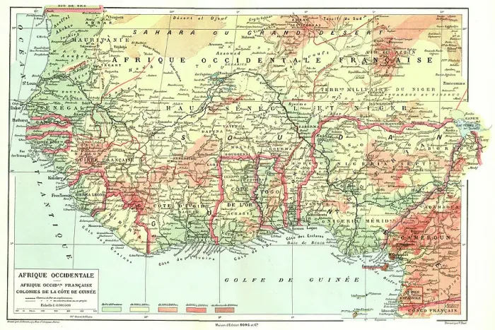 Framed Print : Map, Afrique Occidentale; L'Ouest Africain, 1914. Creator: Unknown Framed Print : Map, Afrique Occidentale; L'Ouest Africain, 1914. Creator: Unknown