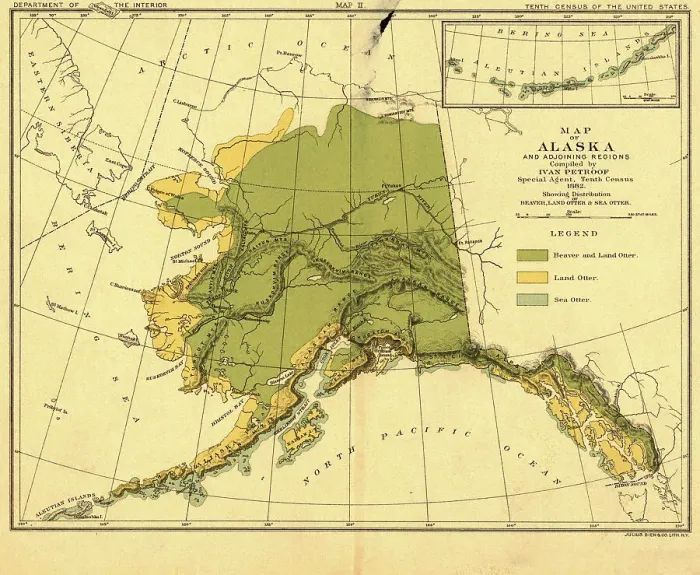 Framed Print : Map of Alaska and adjoining regions, 1882. Creator: Ivan Petrof Framed Print : Map of Alaska and adjoining regions, 1882. Creator: Ivan Petrof