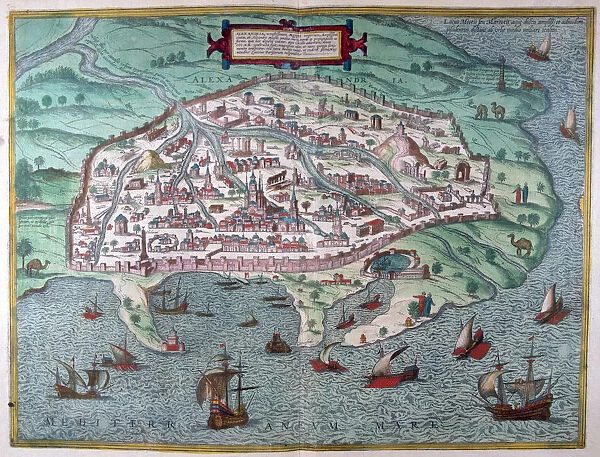 Map of Alexandria, Egypt, 17th century