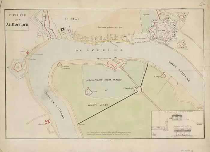 Framed Print : Map of Antwerp during the siege by the French, 1832, (1832-1833). Creators: Anon, Johannes Paulus Houtman Framed Print : Map of Antwerp during the siege by the French, 1832, (1832-1833). Creators: Anon, Johannes Paulus Houtman