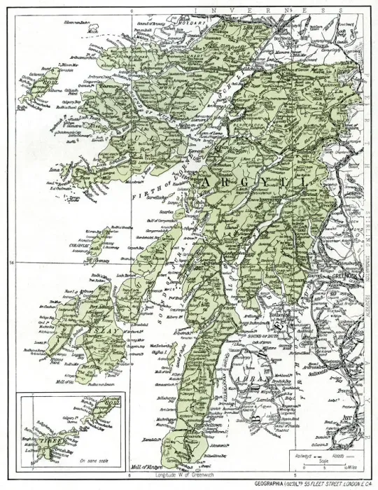 Framed Print : Map of Argyllshire, 1924-1926 Framed Print : Map of Argyllshire, 1924-1926