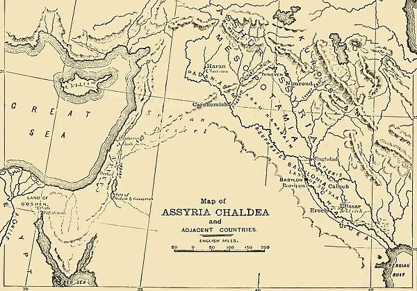 Map of Assyria, Chaldea and Adjacent Countries, 1890. Creator: Unknown