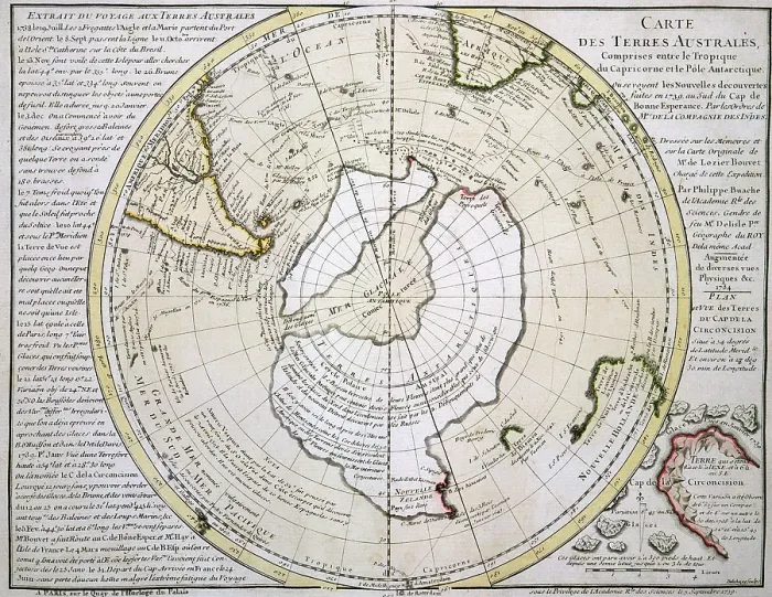 Framed Print : Map of Australasia and Antarctica, 1739. Creator: Philippe Bauche Framed Print : Map of Australasia and Antarctica, 1739. Creator: Philippe Bauche