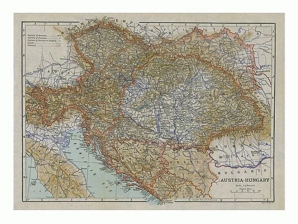 Map of Austria-Hungary, c1910s. Artist: Emery Walker Ltd