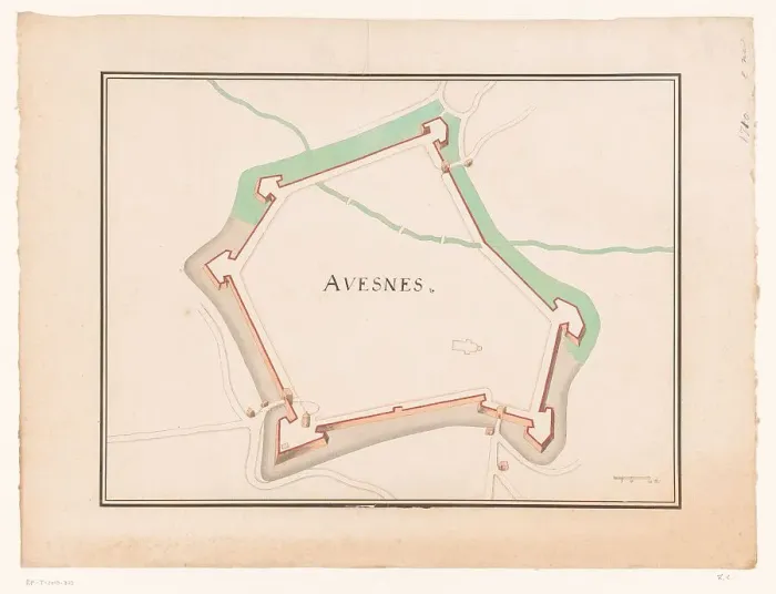 Framed Print : Map of Avesnes, c.1710. Creator: Anon Framed Print : Map of Avesnes, c.1710. Creator: Anon
