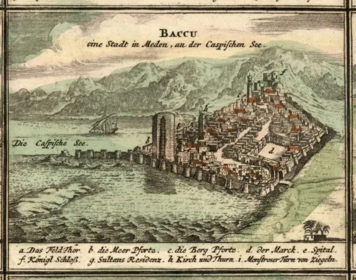Framed Print : Map of Baku, 1762 Framed Print : Map of Baku, 1762