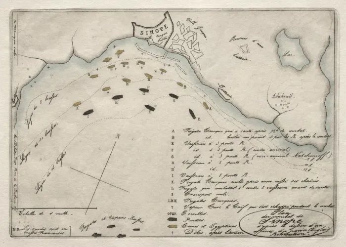 Framed Print : Map of the Battle of Sinope, 1853. Creator: Charles Meryon (French, 1821-1868) Framed Print : Map of the Battle of Sinope, 1853. Creator: Charles Meryon (French, 1821-1868)