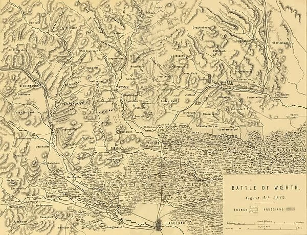 Map of the Battle of Woerth, 6 August 1870, (c1872). Creator: R. Walker