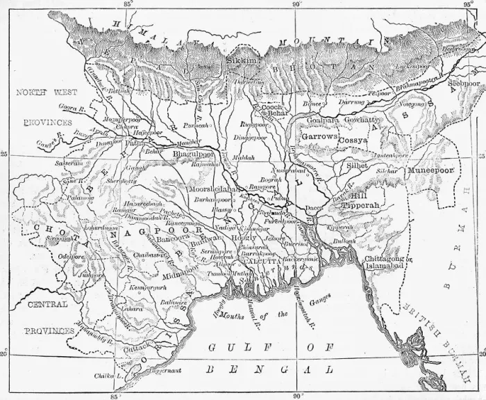 Framed Print : Map of Bengal, Behar, and Orissa, c1891. Creator: James Grant Framed Print : Map of Bengal, Behar, and Orissa, c1891. Creator: James Grant