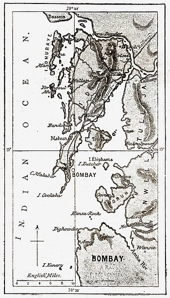 Map of Bombay Area; Notes on Bombay and the Malabar Coast, 1875. Creator: C. B. Low