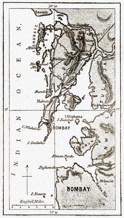 Framed Print : Map of Bombay Area; Notes on Bombay and the Malabar Coast, 1875. Creator: C. B. Low Framed Print : Map of Bombay Area; Notes on Bombay and the Malabar Coast, 1875. Creator: C. B. Low