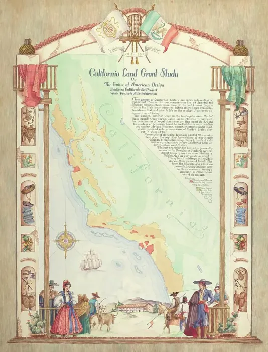 Framed Print : Map: California Land Grant Study, 1935 / 1942. Creator: Hal Blakeley Framed Print : Map: California Land Grant Study, 1935 / 1942. Creator: Hal Blakeley