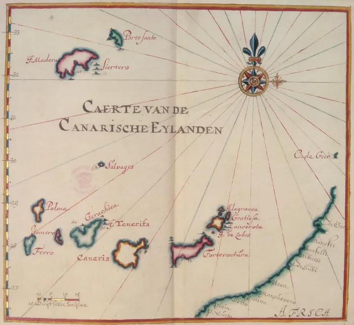 Framed Print : Map of the Canary Islands, 17th century. Creator: Unknown Framed Print : Map of the Canary Islands, 17th century. Creator: Unknown