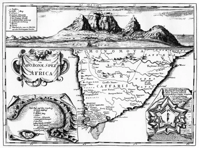 Framed Print : A map of the Cape of Good Hope, South Africa, 1719 (1931) Framed Print : A map of the Cape of Good Hope, South Africa, 1719 (1931)