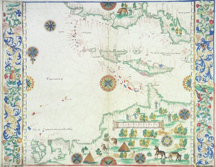 Framed Print : Map of the Caribbean, 1542. Creator: John Rotz Framed Print : Map of the Caribbean, 1542. Creator: John Rotz
