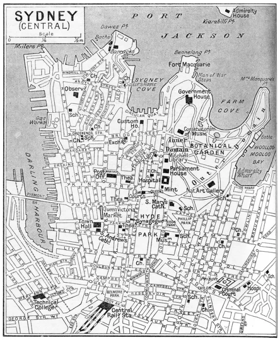 Framed Print : Map of central Sydney, New South Wales, Australia, c1924 Framed Print : Map of central Sydney, New South Wales, Australia, c1924
