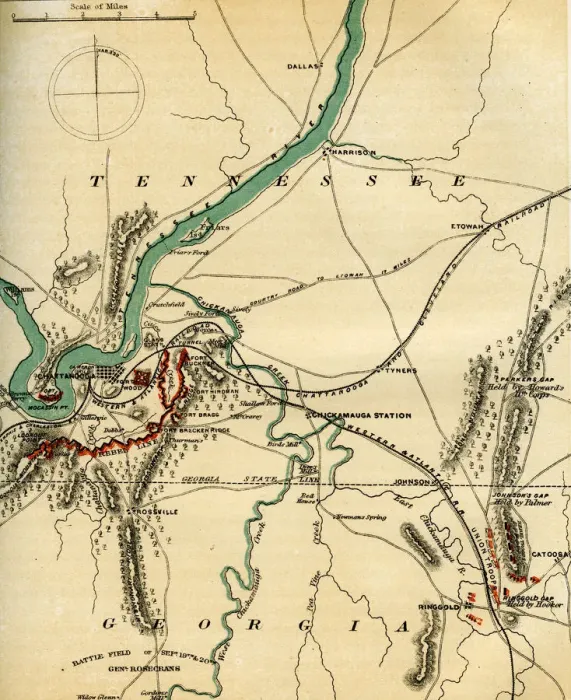 Framed Print : Map of Chattanooga and its defences, Tennessee, 1862-1867. Artist: Charles Sholl Framed Print : Map of Chattanooga and its defences, Tennessee, 1862-1867. Artist: Charles Sholl