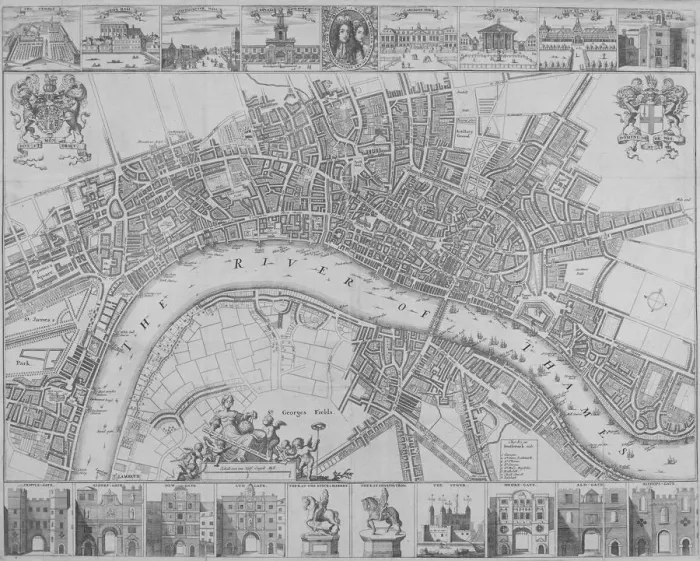 Framed Print : Map of the Cities of London and Westminster and Southwark, 1690 Framed Print : Map of the Cities of London and Westminster and Southwark, 1690