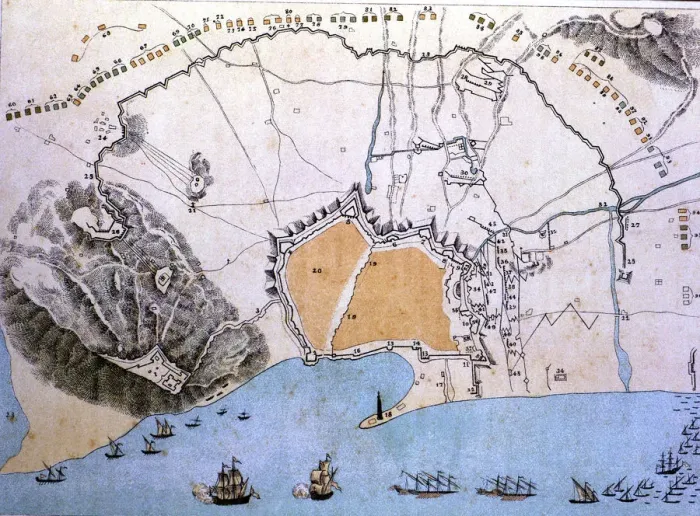 Framed Print : Map of the city of Barcelona during the siege of Philip V in 1714 Framed Print : Map of the city of Barcelona during the siege of Philip V in 1714