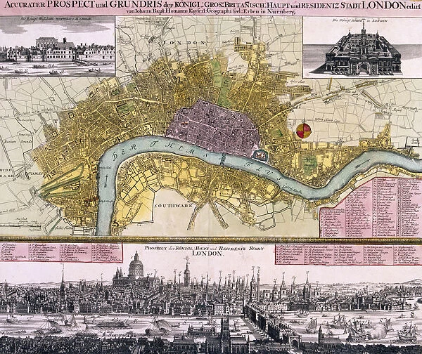 Map of the City of London, c1710