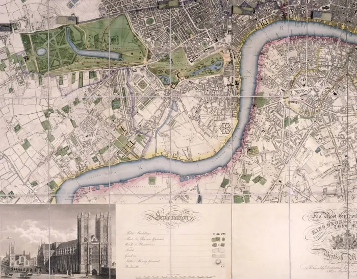 Framed Print : Map of City of London, Westminster and Southwark, 1827. Artist: James Neele Framed Print : Map of City of London, Westminster and Southwark, 1827. Artist: James Neele