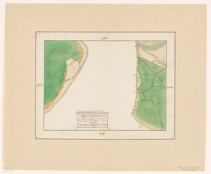 Framed Print : Map of Den Helder and part of Texel with the intervening Marsdiep, in or after 1688. Creator: Anon Framed Print : Map of Den Helder and part of Texel with the intervening Marsdiep, in or after 1688. Creator: Anon
