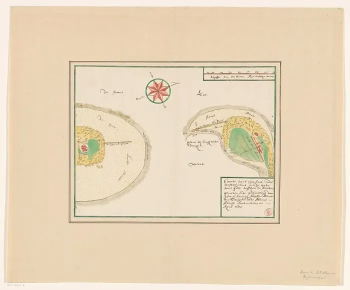 Framed Print : Map of Eierland and West-Vlieland, 1688 or later. Creator: Anon Framed Print : Map of Eierland and West-Vlieland, 1688 or later. Creator: Anon