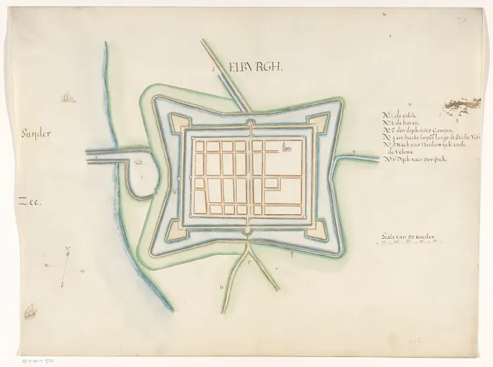 Framed Print : Map of Elburg, c.1650-c.1799. Creator: Anon Framed Print : Map of Elburg, c.1650-c.1799. Creator: Anon
