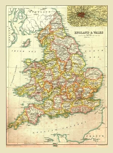 Map of England and Wales, 1902. Creator: Unknown