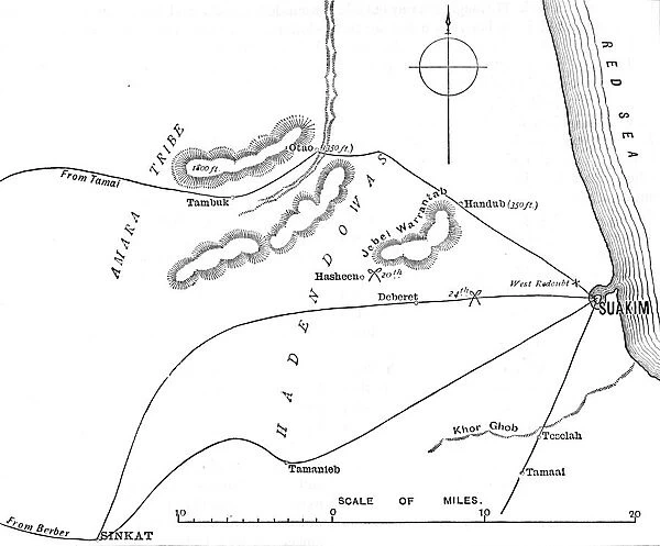 Map of the Environs of Suakim, c1885