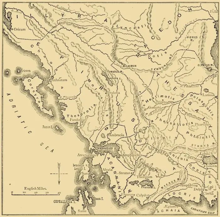 Framed Print : Map of Epirus and Western Greece, 1890. Creator: Unknown Framed Print : Map of Epirus and Western Greece, 1890. Creator: Unknown