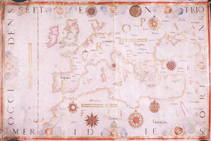 Framed Print : Map of Europe, 1570. Creator: Diego Homem