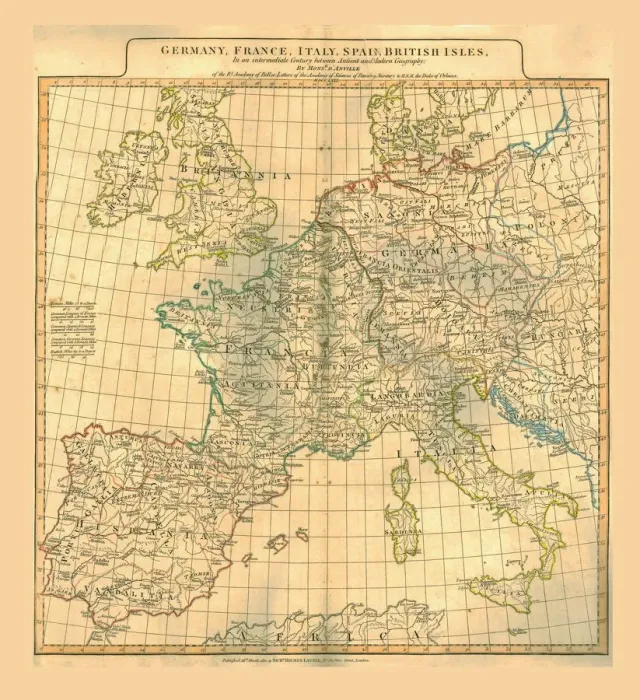 Framed Print : Map of Europe, 1821. Creator: Unknown Framed Print : Map of Europe, 1821. Creator: Unknown