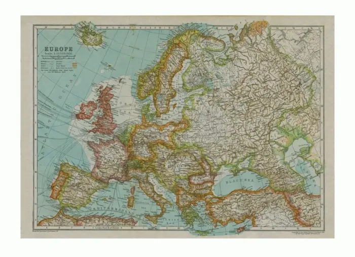 Framed Print : Map of Europe, c1910. Artist: Gull Engraving Company Framed Print : Map of Europe, c1910. Artist: Gull Engraving Company