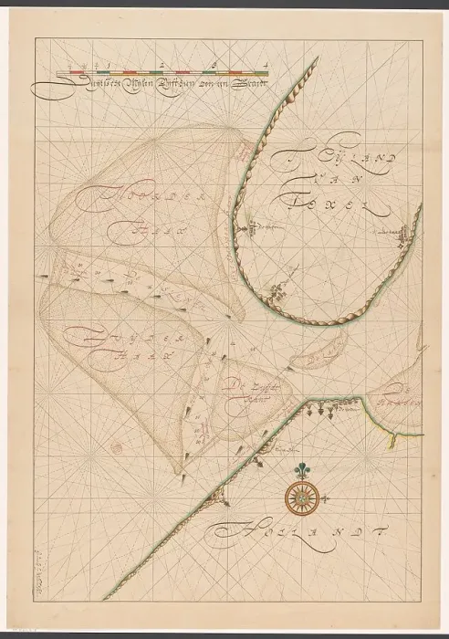 Framed Print : Map of a part of the head of North Holland, c.1620-c.1699. Creator: Anon Framed Print : Map of a part of the head of North Holland, c.1620-c.1699. Creator: Anon