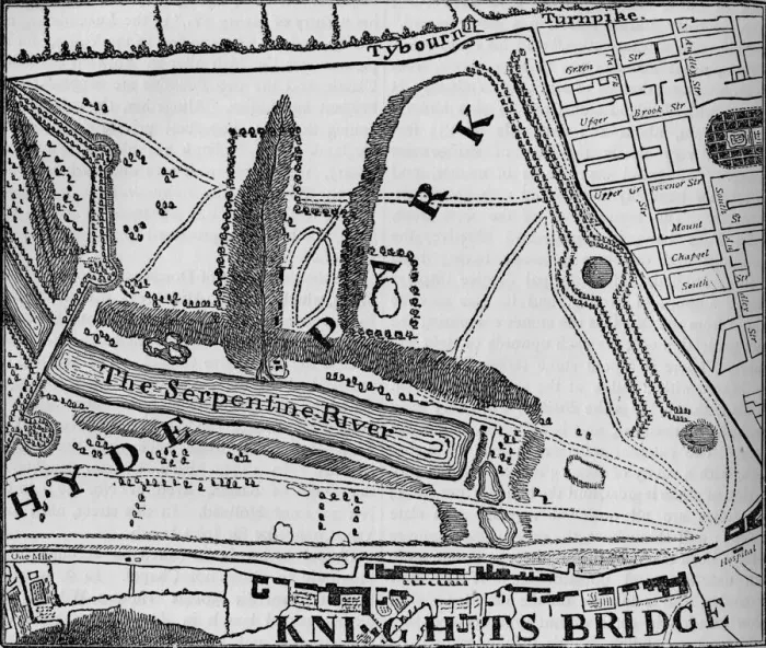 Framed Print : Map of Hyde Park, London, 1748 (1878). Artist: John Pine Framed Print : Map of Hyde Park, London, 1748 (1878). Artist: John Pine