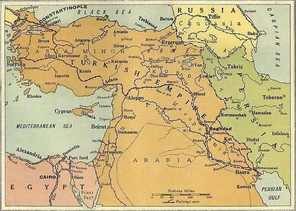 Map to Illustrate the Mesopotamian Expedition, 1919. Creator: George Philip & Son Ltd