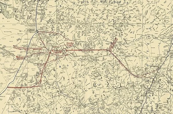 Map Illustrating the Movements for the Relief of Kimberley and the Capture of Bloemfontein, 1900