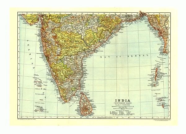 Map of India Southern part, c1910. Artist: Johann Georg Justus Perthes
