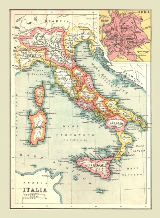 Framed Print : Map of Italia, (1902). Creator: Unknown Framed Print : Map of Italia, (1902). Creator: Unknown
