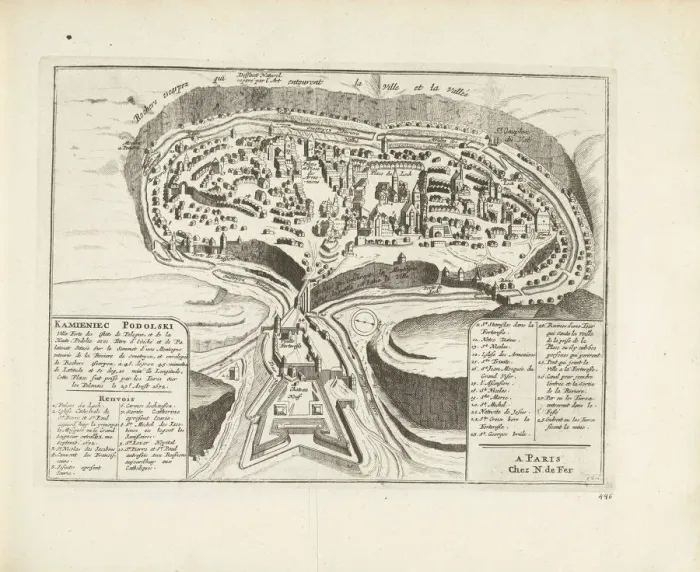 Framed Print : Map of Kamyanets-Podilsky, 1726. Artist: Aa, Pieter van der (1659-1733) Framed Print : Map of Kamyanets-Podilsky, 1726. Artist: Aa, Pieter van der (1659-1733)