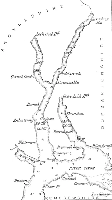 Framed Print : Map of Loch Long with Loch Goil, 1890. Creator: Unknown Framed Print : Map of Loch Long with Loch Goil, 1890. Creator: Unknown